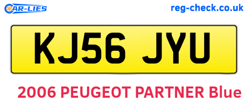 KJ56JYU are the vehicle registration plates.