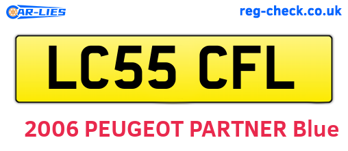 LC55CFL are the vehicle registration plates.