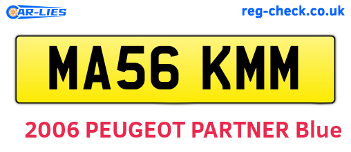 MA56KMM are the vehicle registration plates.