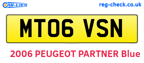 MT06VSN are the vehicle registration plates.