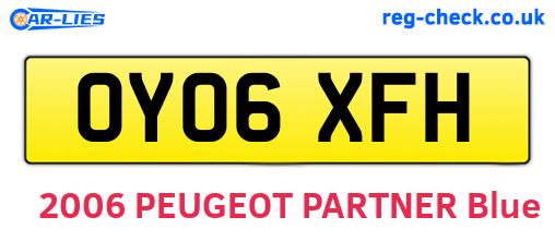 OY06XFH are the vehicle registration plates.