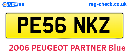 PE56NKZ are the vehicle registration plates.