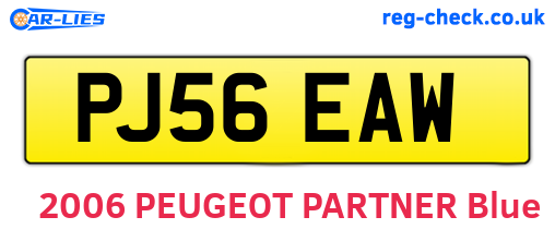 PJ56EAW are the vehicle registration plates.