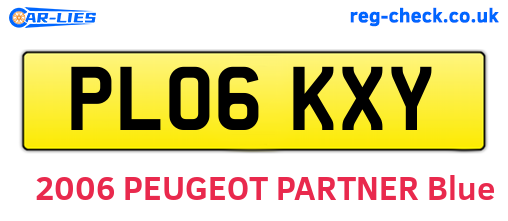 PL06KXY are the vehicle registration plates.