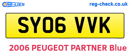 SY06VVK are the vehicle registration plates.