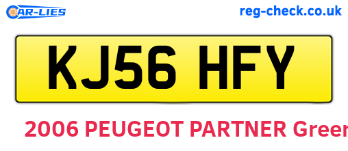 KJ56HFY are the vehicle registration plates.