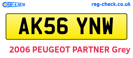 AK56YNW are the vehicle registration plates.