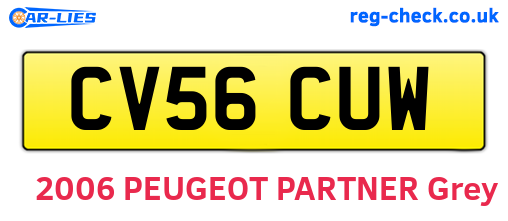 CV56CUW are the vehicle registration plates.