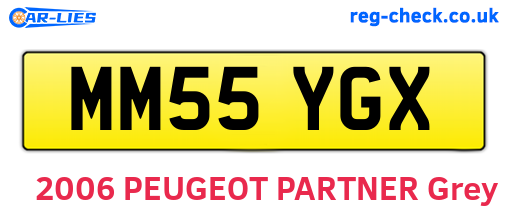 MM55YGX are the vehicle registration plates.