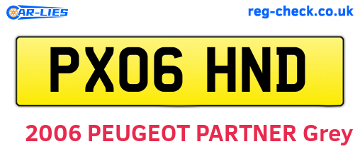 PX06HND are the vehicle registration plates.