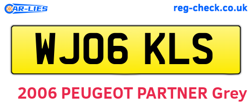 WJ06KLS are the vehicle registration plates.
