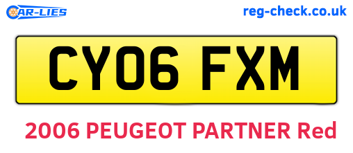 CY06FXM are the vehicle registration plates.