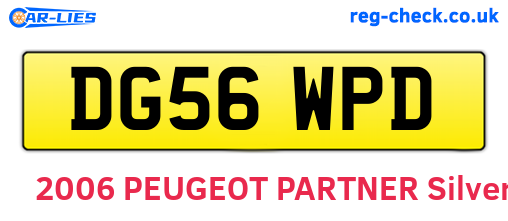 DG56WPD are the vehicle registration plates.