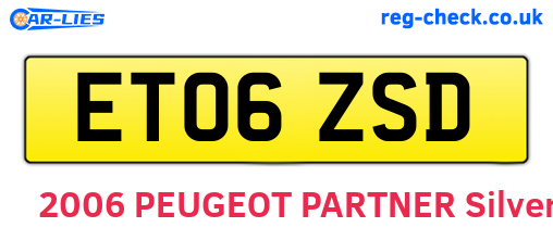 ET06ZSD are the vehicle registration plates.