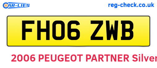 FH06ZWB are the vehicle registration plates.