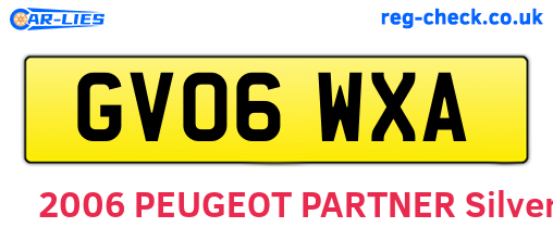 GV06WXA are the vehicle registration plates.