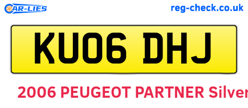 KU06DHJ are the vehicle registration plates.