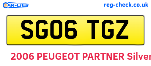 SG06TGZ are the vehicle registration plates.