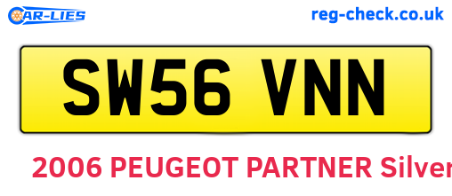SW56VNN are the vehicle registration plates.