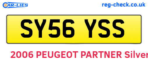 SY56YSS are the vehicle registration plates.