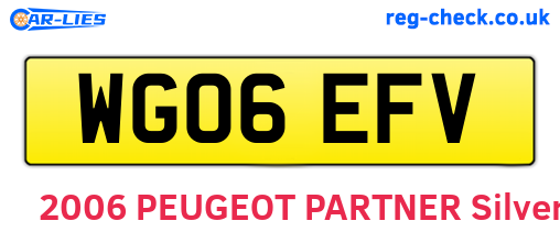 WG06EFV are the vehicle registration plates.