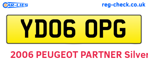 YD06OPG are the vehicle registration plates.