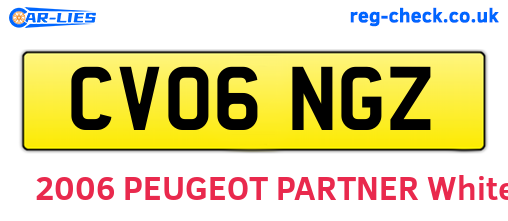 CV06NGZ are the vehicle registration plates.