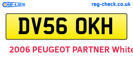 DV56OKH are the vehicle registration plates.
