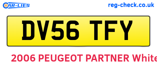 DV56TFY are the vehicle registration plates.