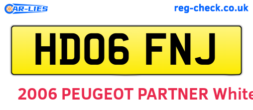 HD06FNJ are the vehicle registration plates.
