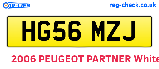 HG56MZJ are the vehicle registration plates.