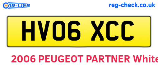 HV06XCC are the vehicle registration plates.