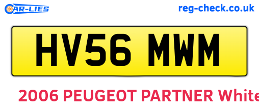 HV56MWM are the vehicle registration plates.