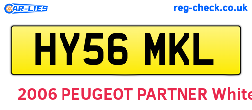 HY56MKL are the vehicle registration plates.