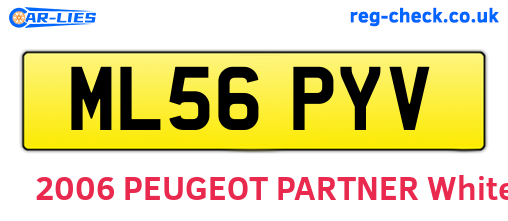 ML56PYV are the vehicle registration plates.