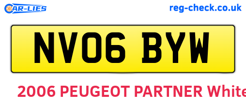 NV06BYW are the vehicle registration plates.