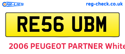 RE56UBM are the vehicle registration plates.