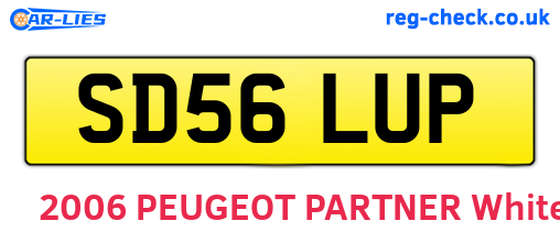SD56LUP are the vehicle registration plates.