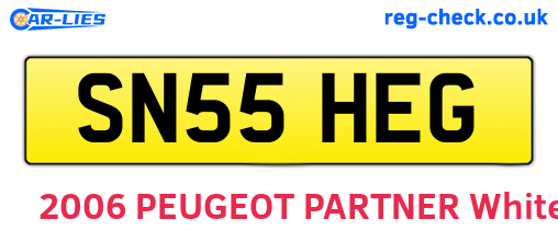 SN55HEG are the vehicle registration plates.