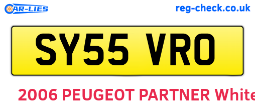 SY55VRO are the vehicle registration plates.