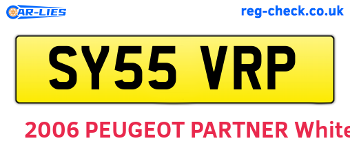SY55VRP are the vehicle registration plates.