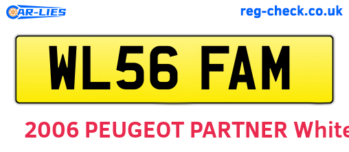 WL56FAM are the vehicle registration plates.