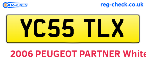 YC55TLX are the vehicle registration plates.