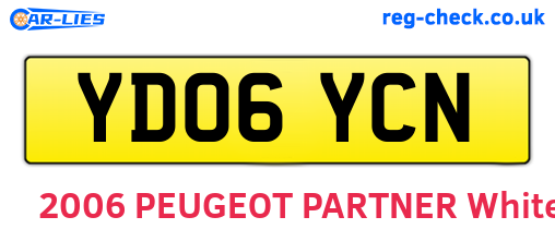 YD06YCN are the vehicle registration plates.