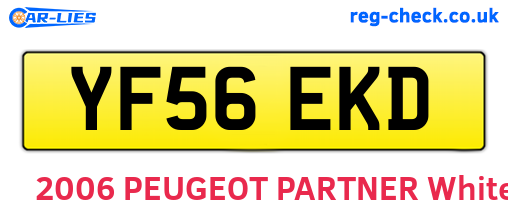 YF56EKD are the vehicle registration plates.