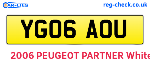 YG06AOU are the vehicle registration plates.