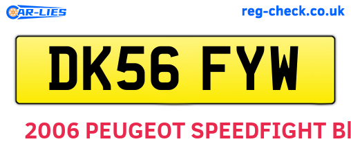 DK56FYW are the vehicle registration plates.