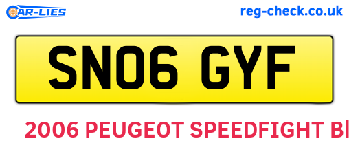 SN06GYF are the vehicle registration plates.