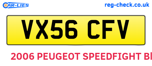 VX56CFV are the vehicle registration plates.
