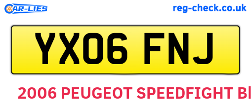 YX06FNJ are the vehicle registration plates.